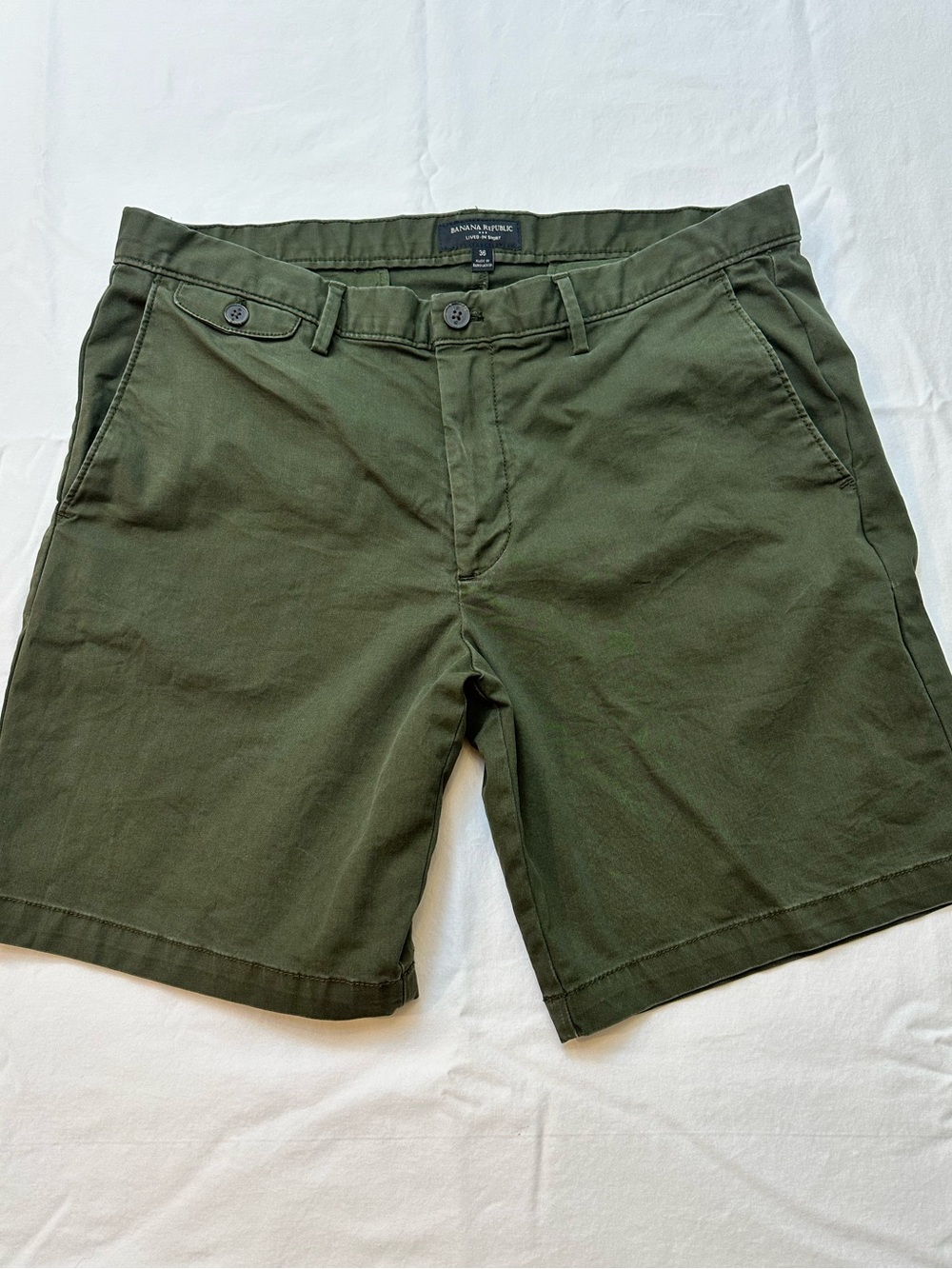 Men’s Banana Republic Cotton Blend Lived in Shorts Chino 36